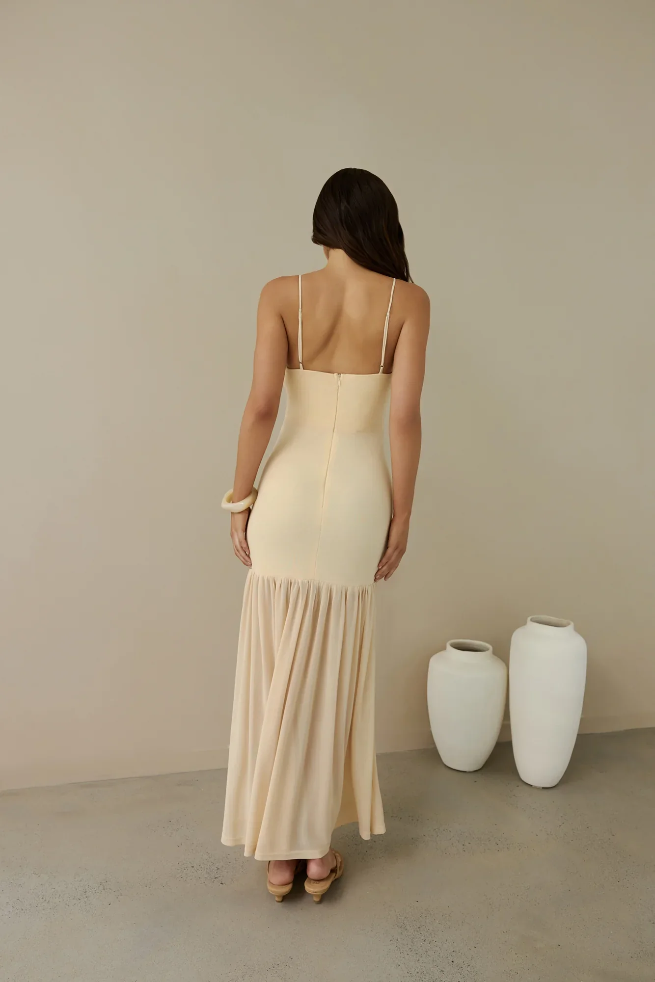 Just Right Mesh Maxi Dress Yellow