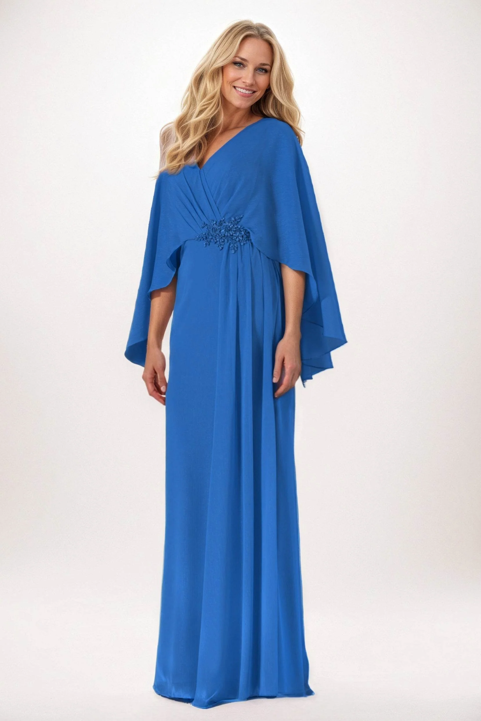 Sheath-Column Maxi Chiffon Mother of the Bride Dresses CM0389