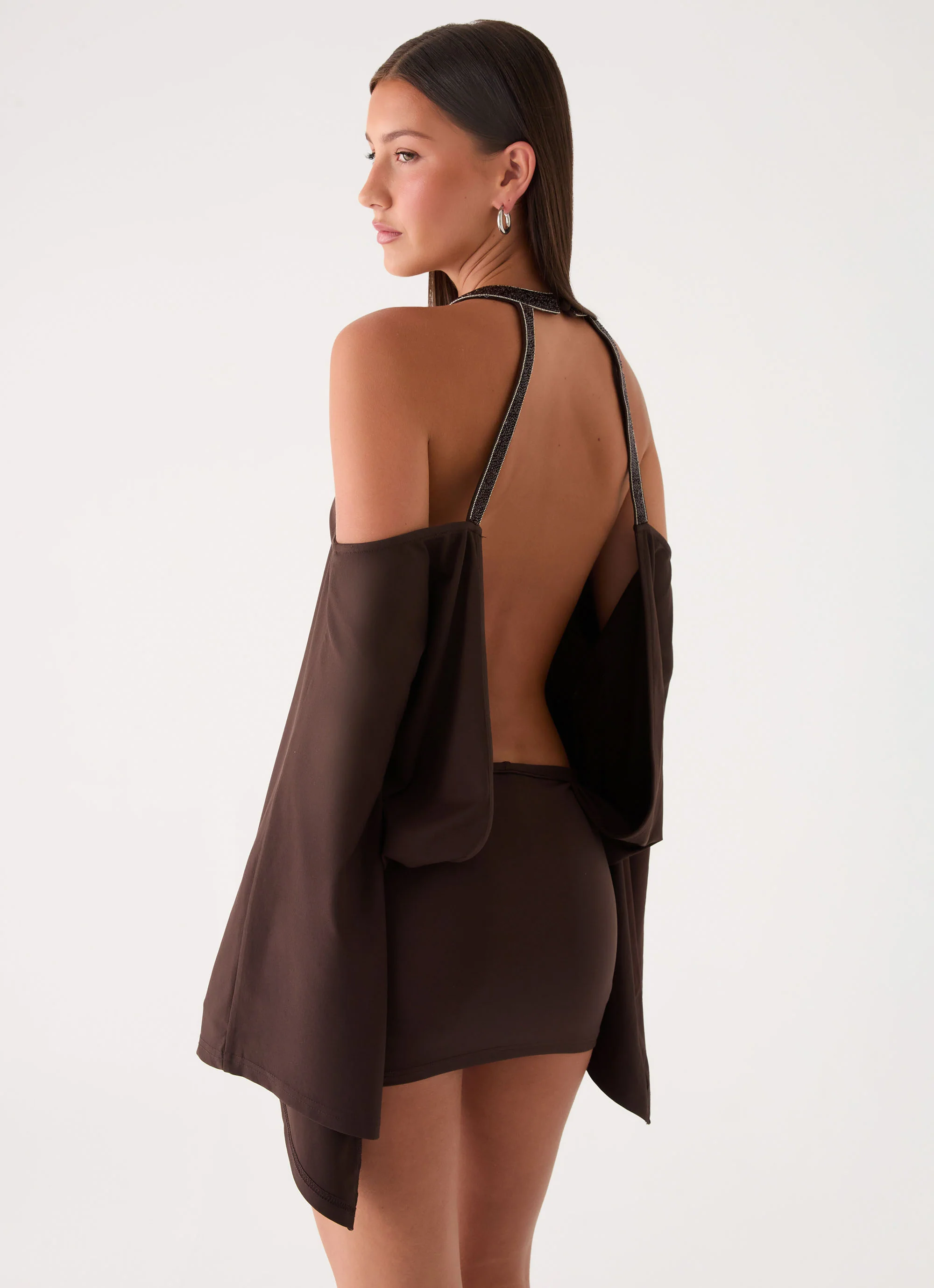 Sanah Long Sleeve Mini Dress - Chocolate