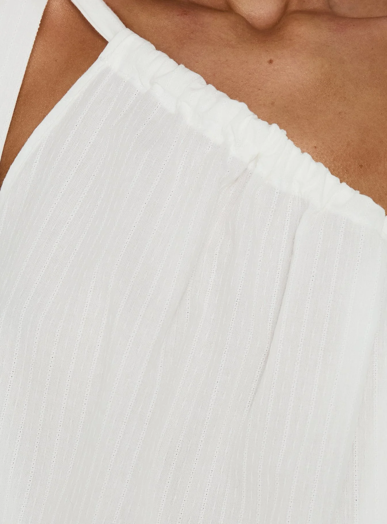 Klyne One Shoulder Top White