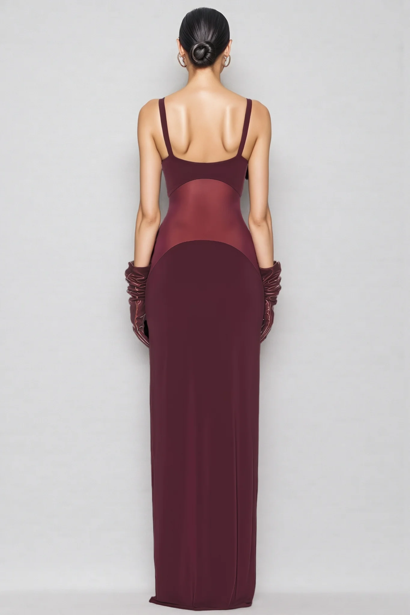 Eirand Red Halter Mesh Maxi Dress