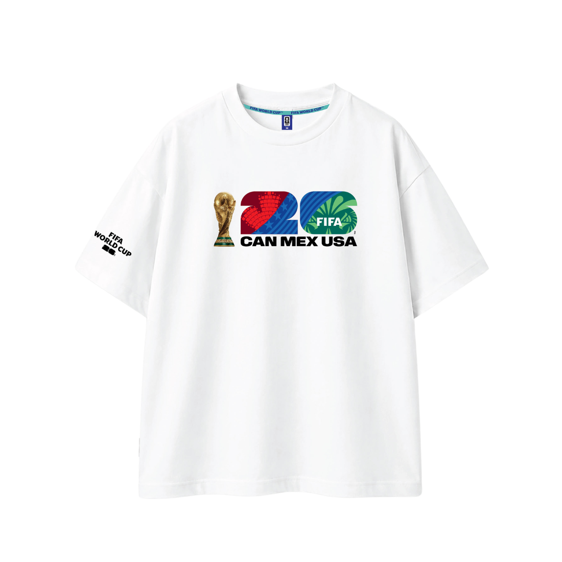 WORLD CUP Oversize Men S/S Round Neck White EST1108-5-WHT