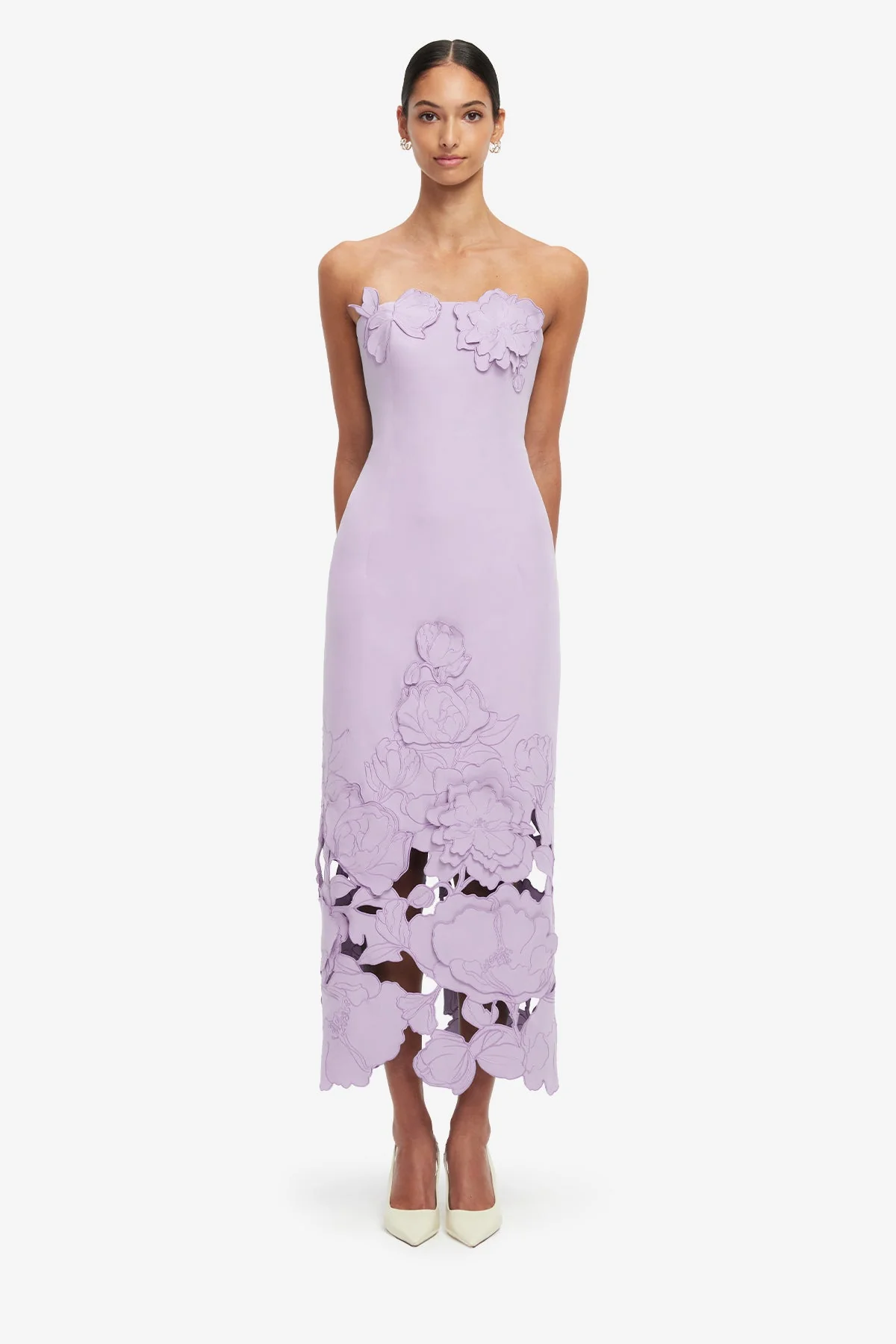 Rayna Appliqué Bustier Maxi Dress - Lilac