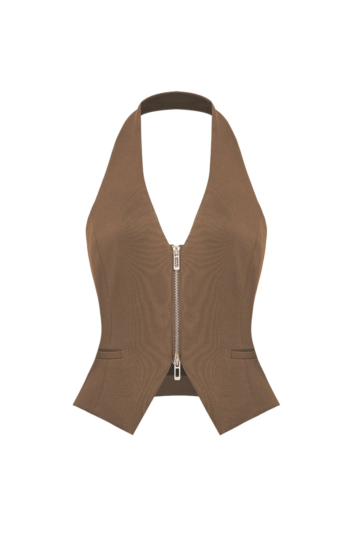 Mere Dual-Zip Halter Vest
