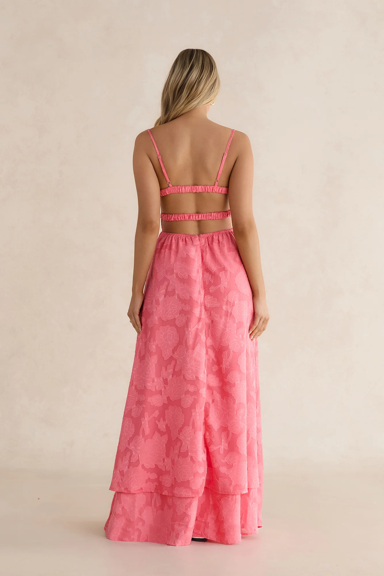 Floral Fresh Maxi Dress Coral