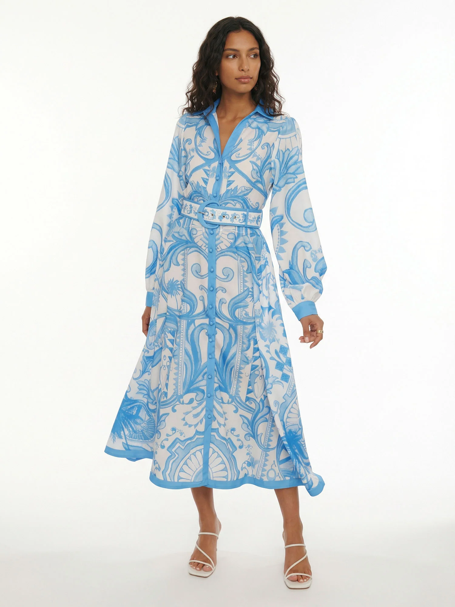 Baroque Petal Midi Dress