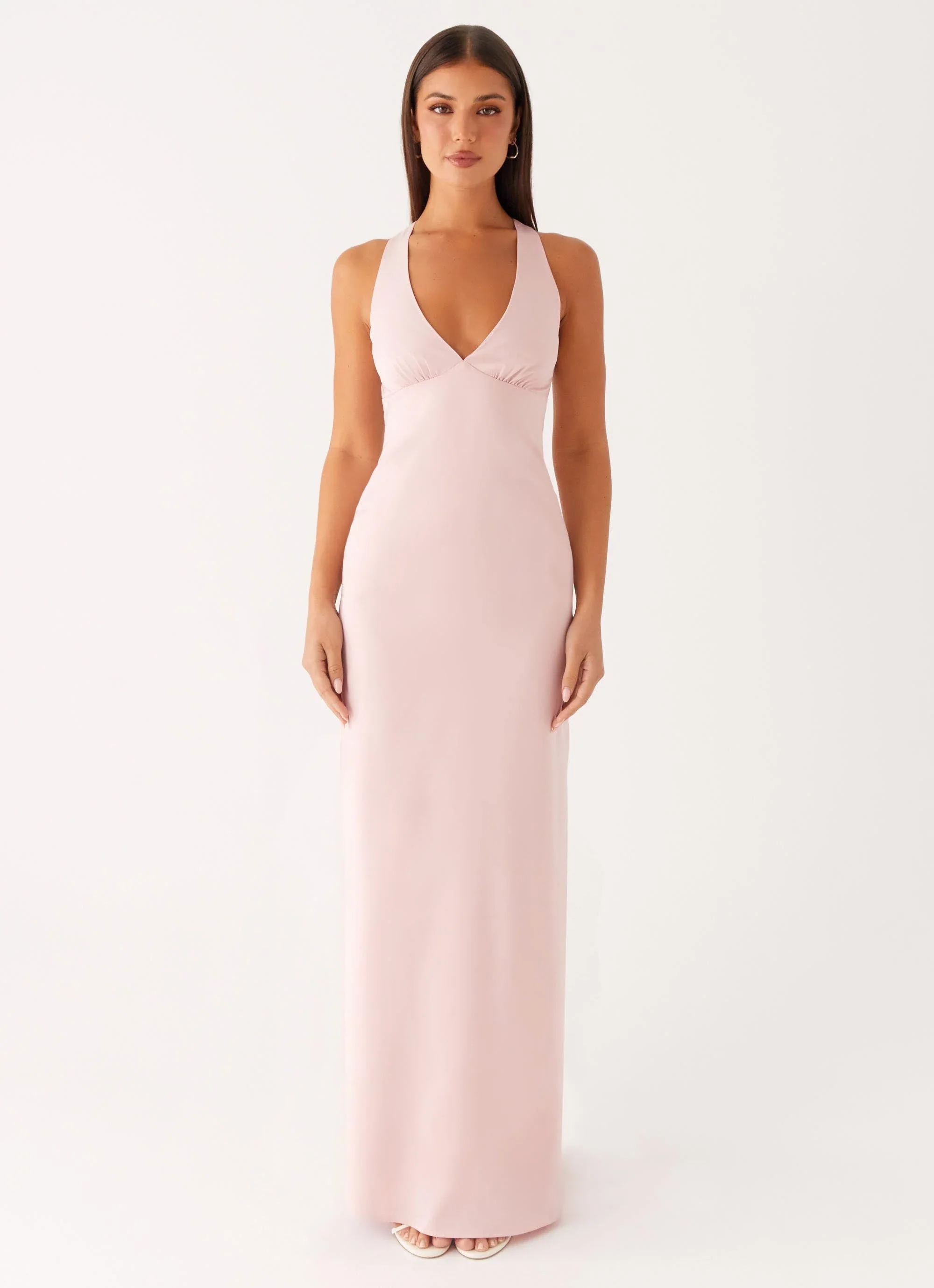 Desi Halterneck Maxi Dress - Pink