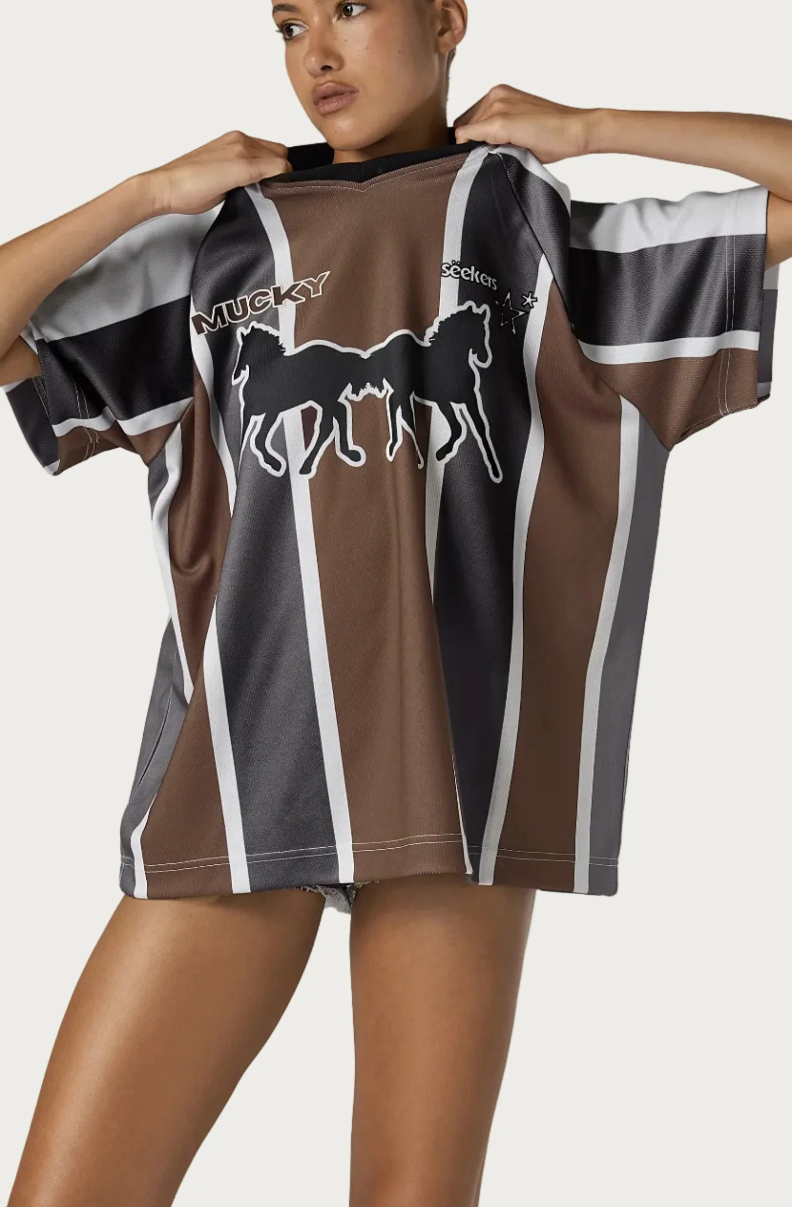 Mucky Striped Football Tee