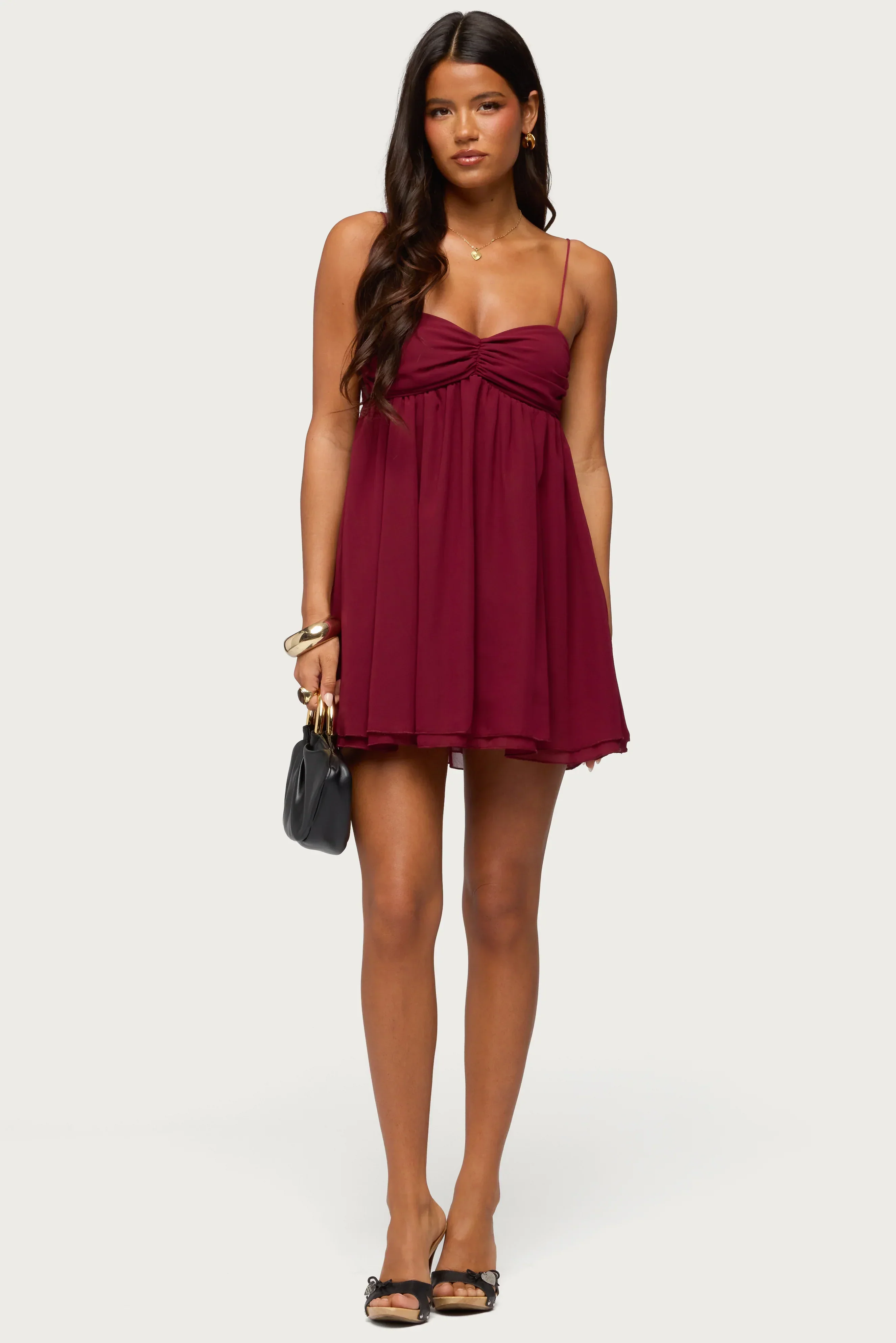 Ariellah Chiffon Babydoll Mini Dress