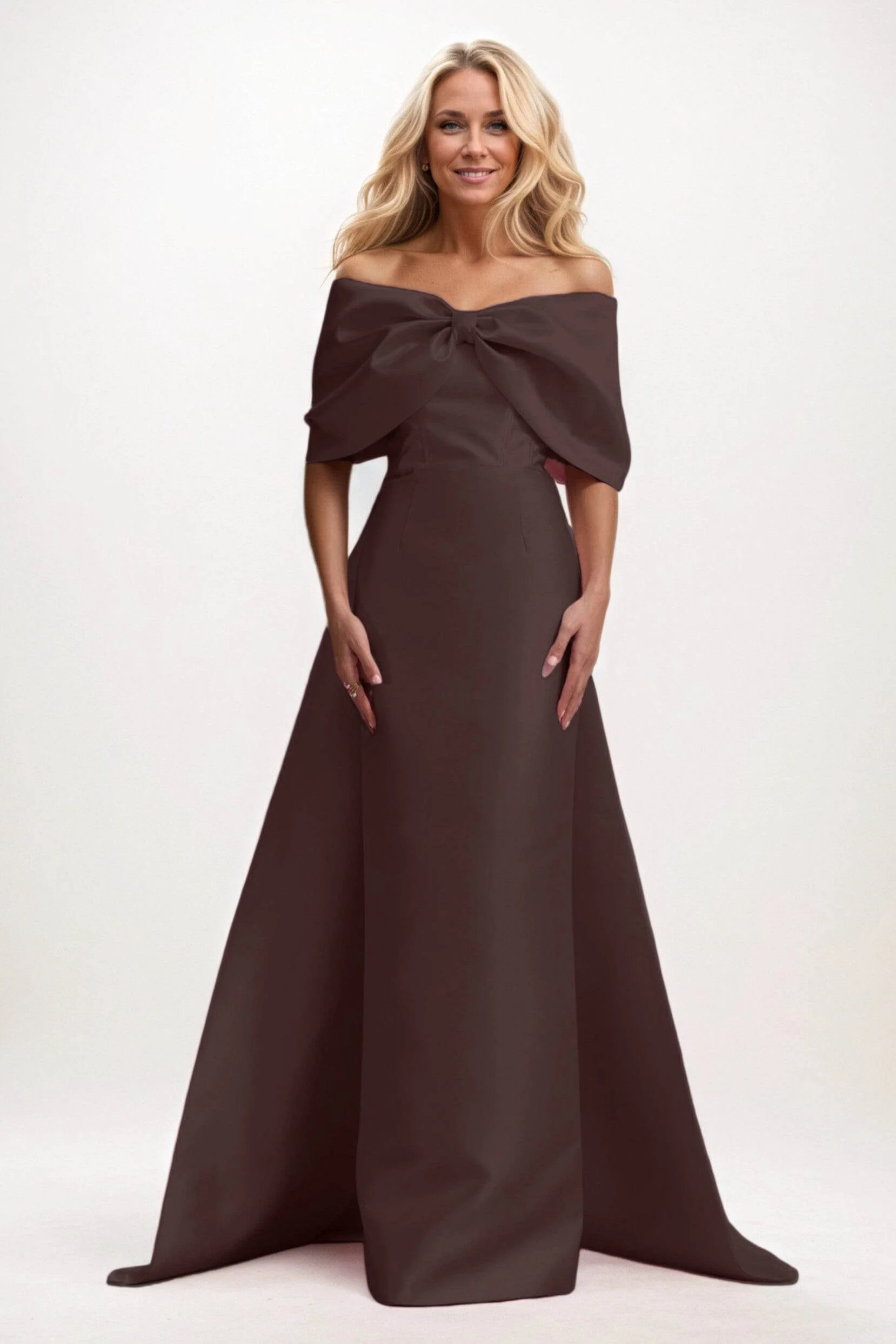 Trumpet-Mermaid Maxi Satin Mother of the Bride Dresses CM0387