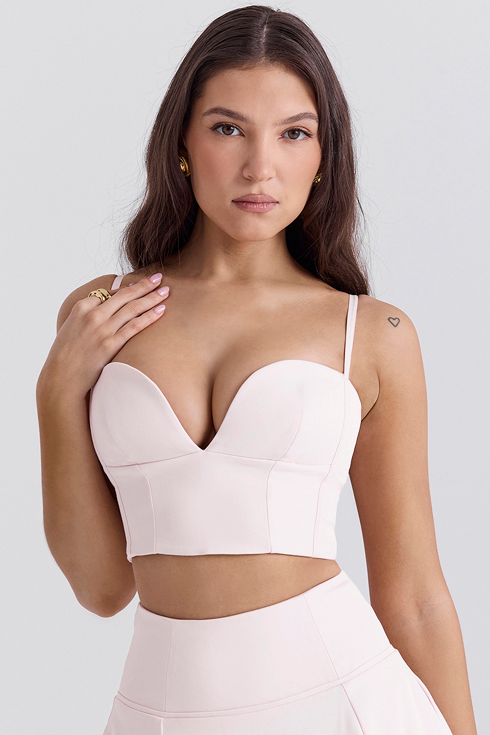 ballerina pink cropped bralette top