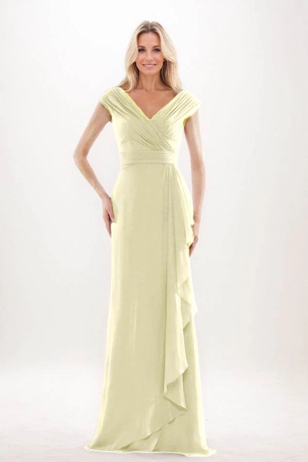 Sheath-Column Maxi Chiffon Mother Of The Bride Dress CM0312