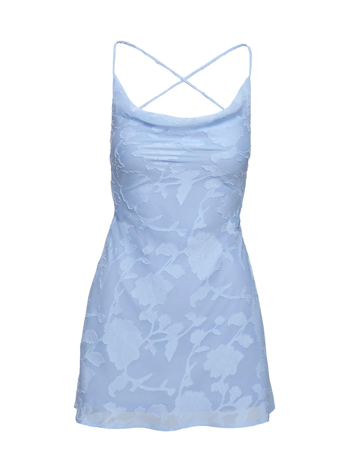 Celena Mini Dress Light Blue Burnout