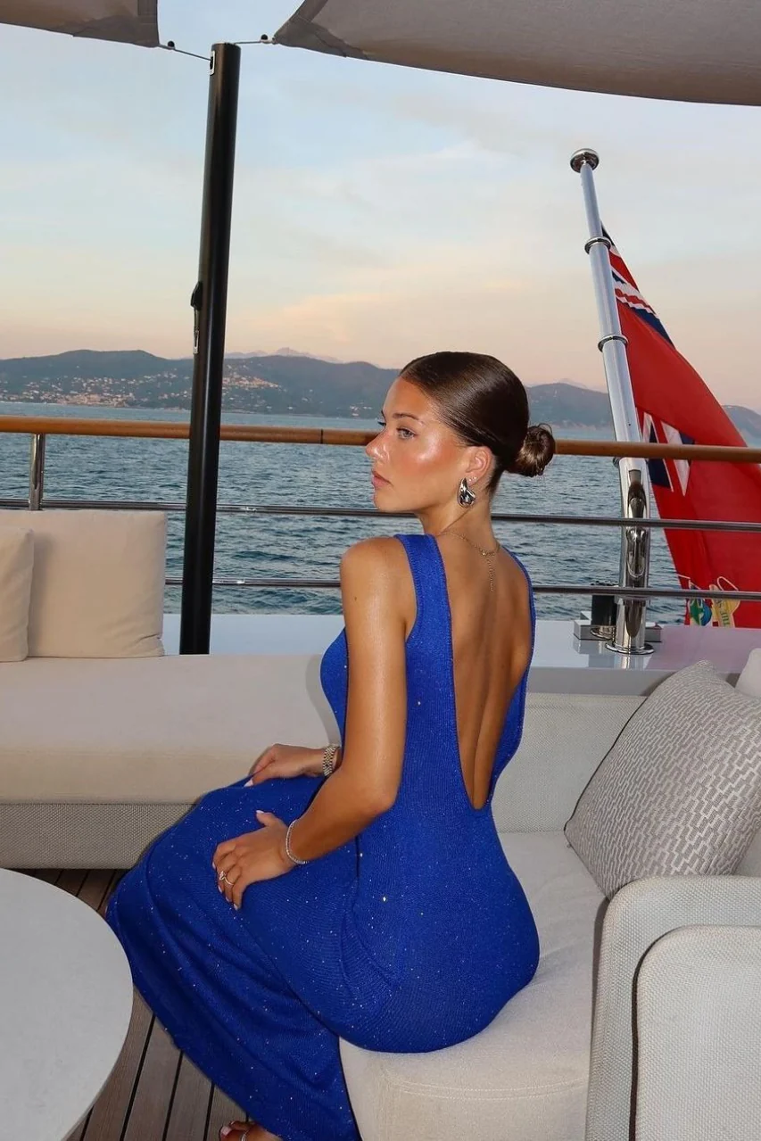 Sexy Shiny Sleeveless Backless Slim Maxi Dress - luluinthesky