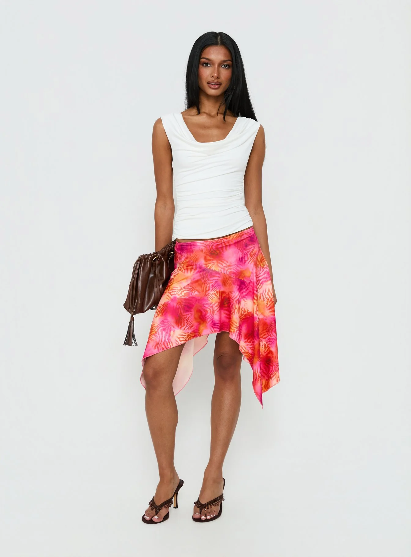 Kimberlee Asymmetrical Midi Skirt Multi