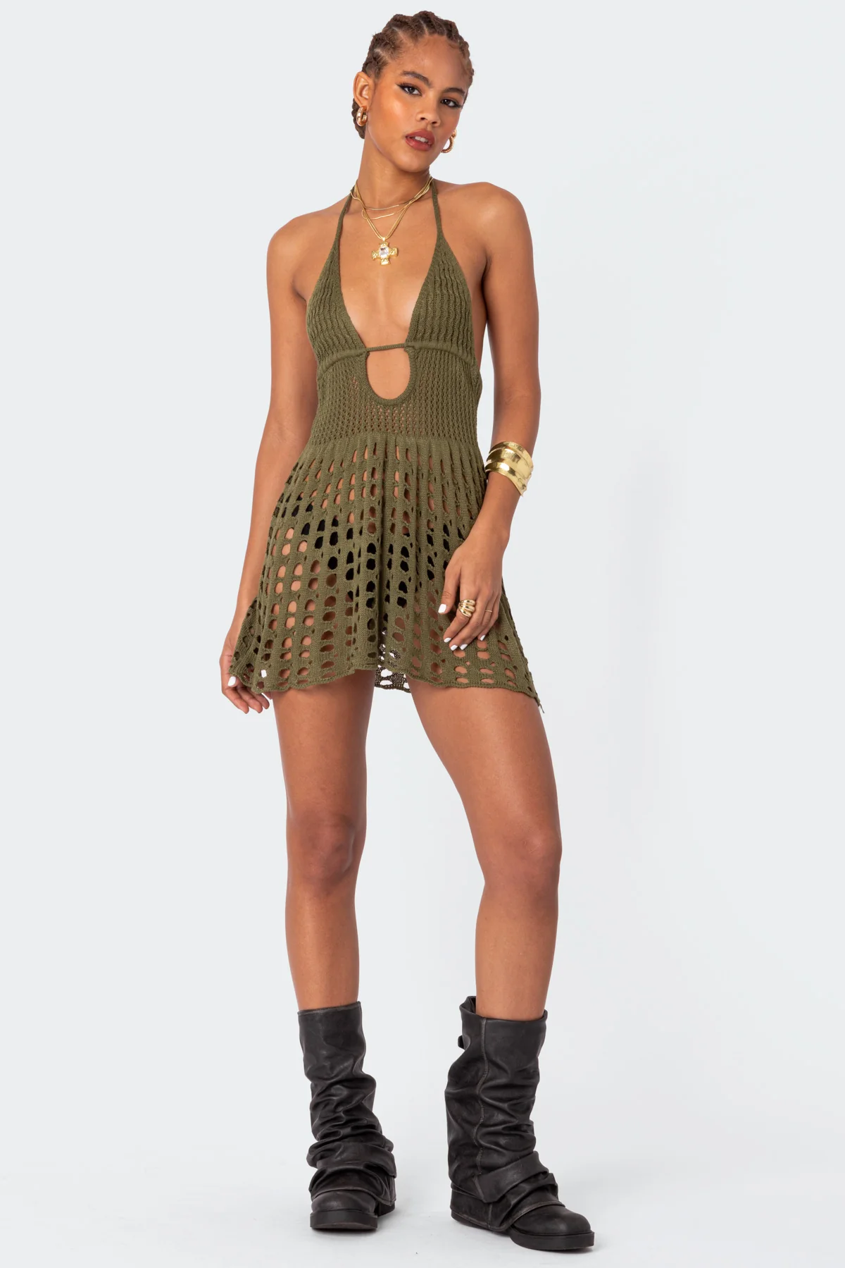 Carina Strapless Faux Suede Mini Dress