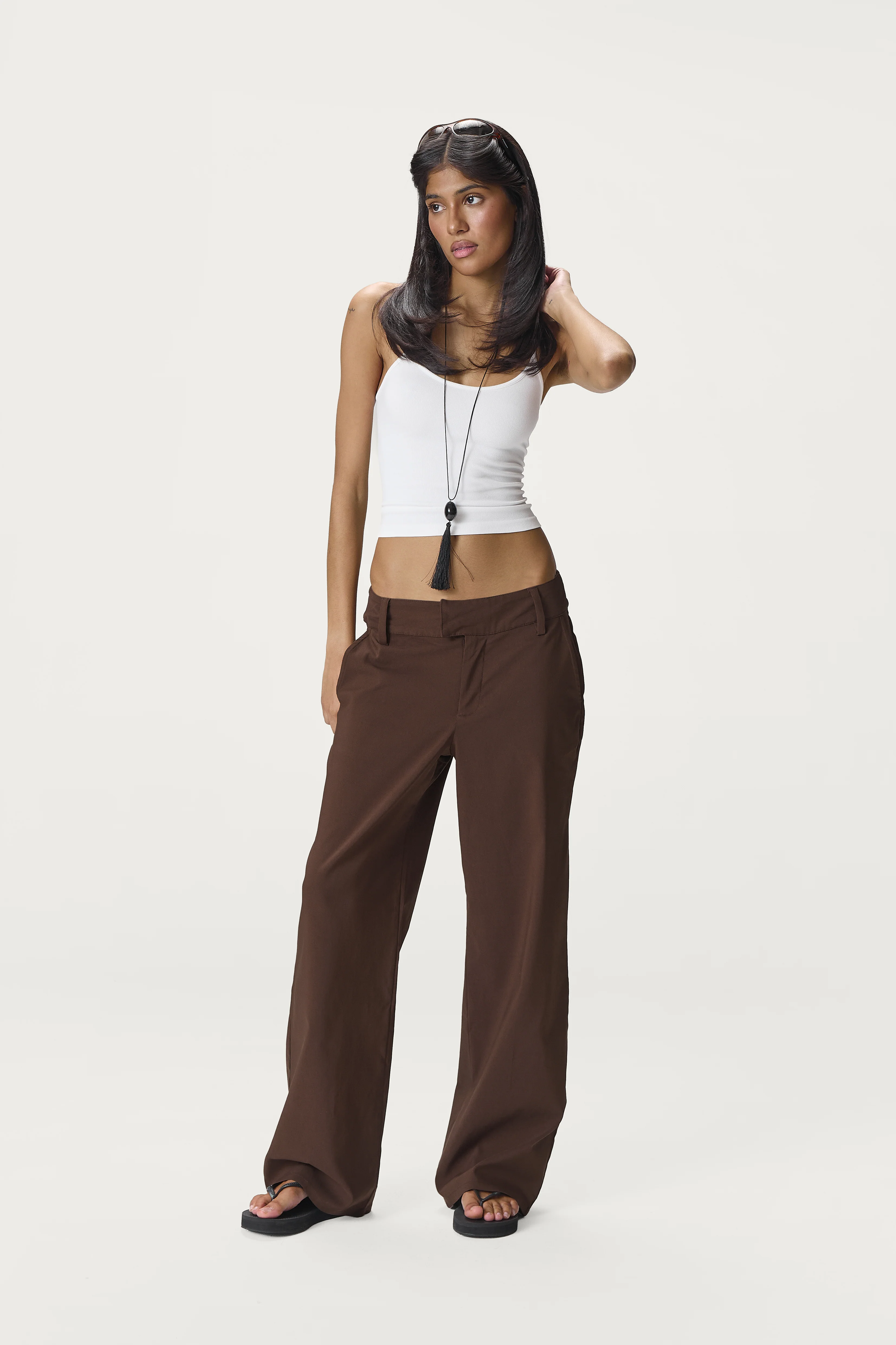 Fargo Straight Leg Trousers in Brown