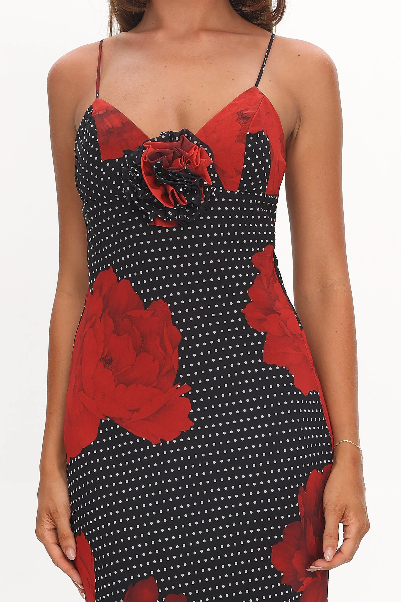 High Roller Rosette Maxi Dress Print Black - luluinthesky