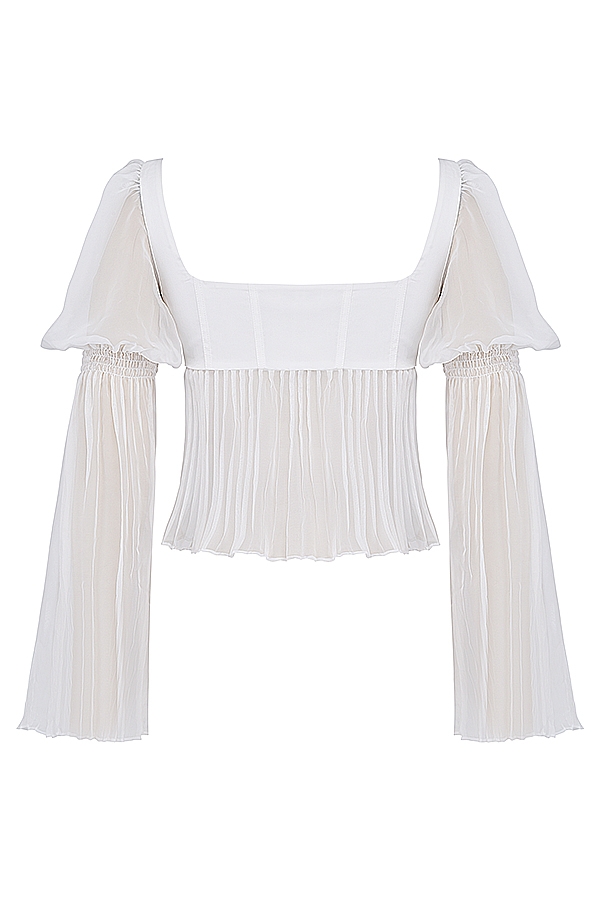 White Pleated Top