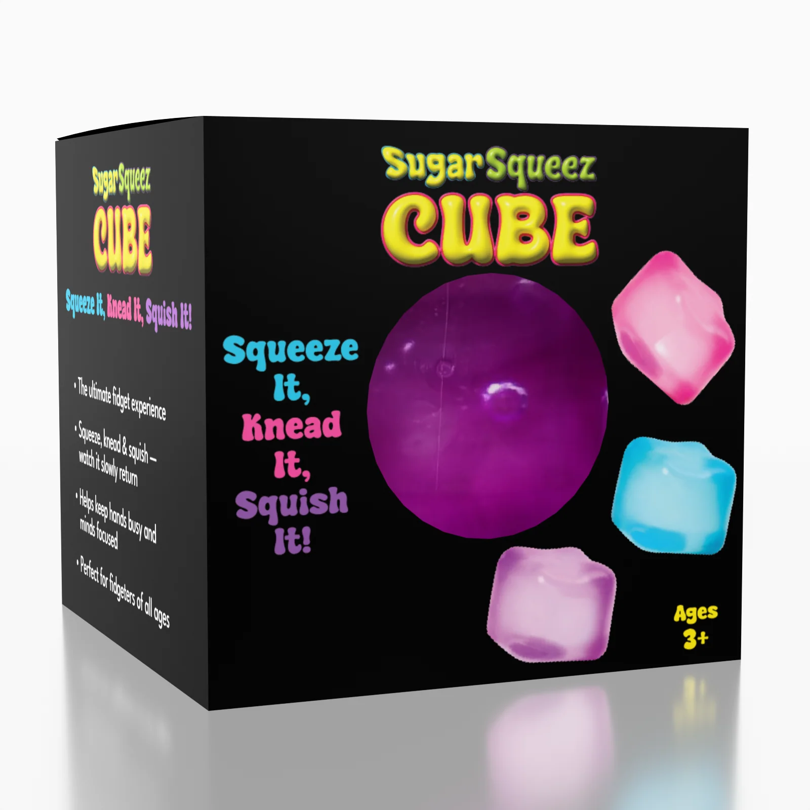 SugarSqueez Cube Original Size Squishies® Fidget Sugar Stress Ball (1pc) Color Ships Assorted