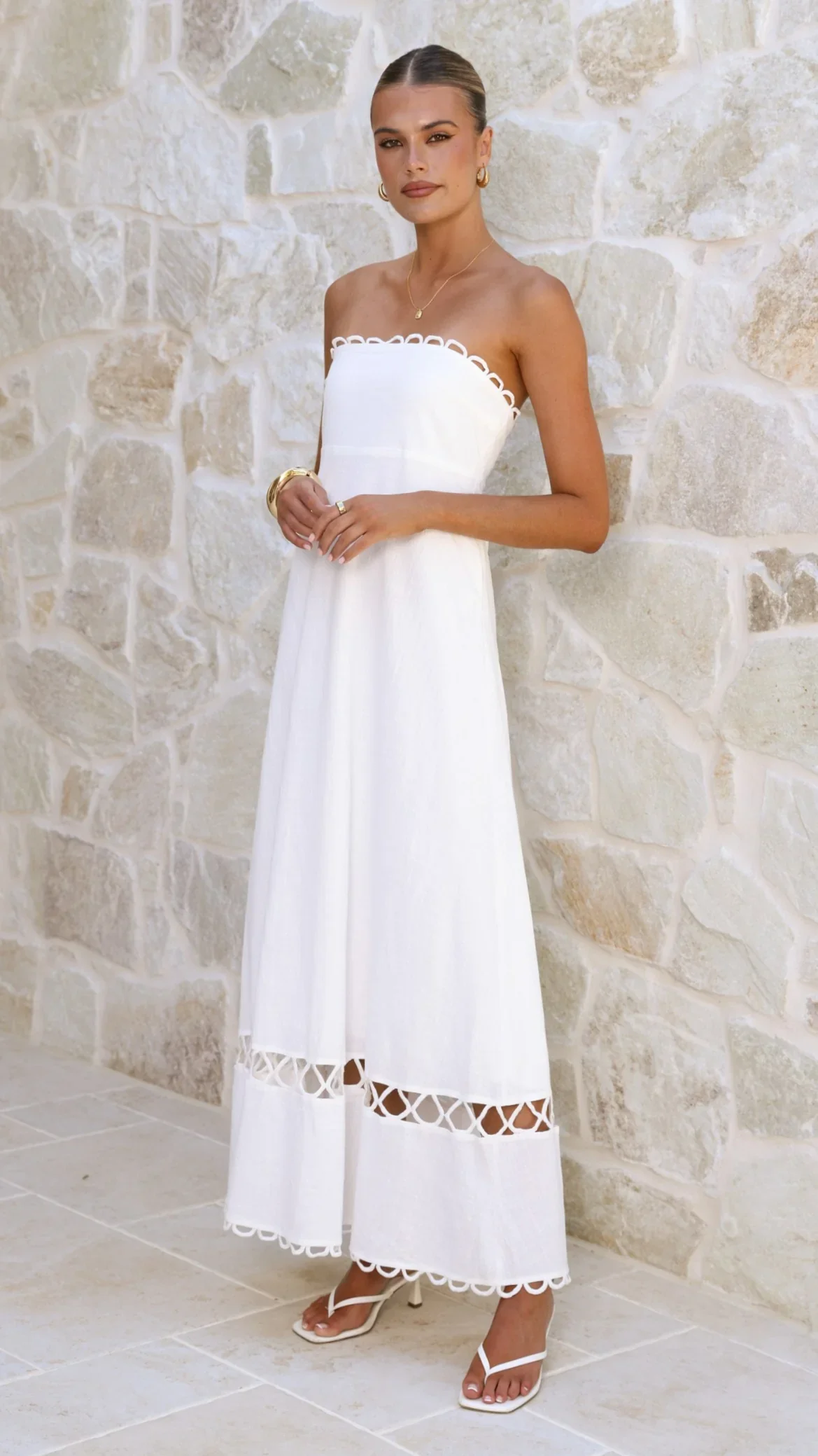 Caressa Maxi Dress - White - luluinthesky