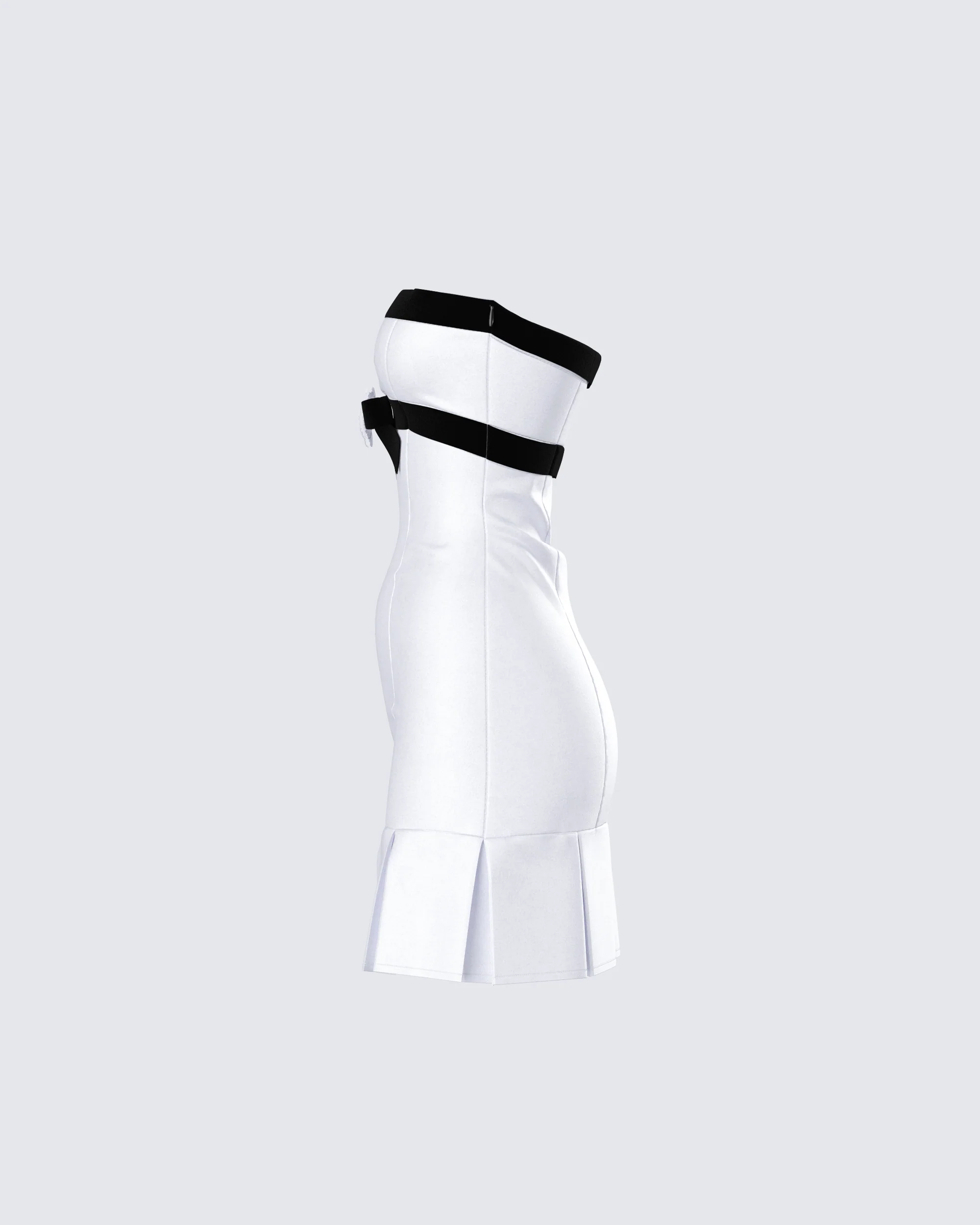 Roma White Strapless Mini Dress
