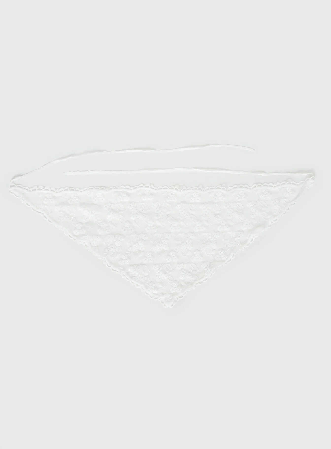Creme Brulee Lace Hair Scarf White