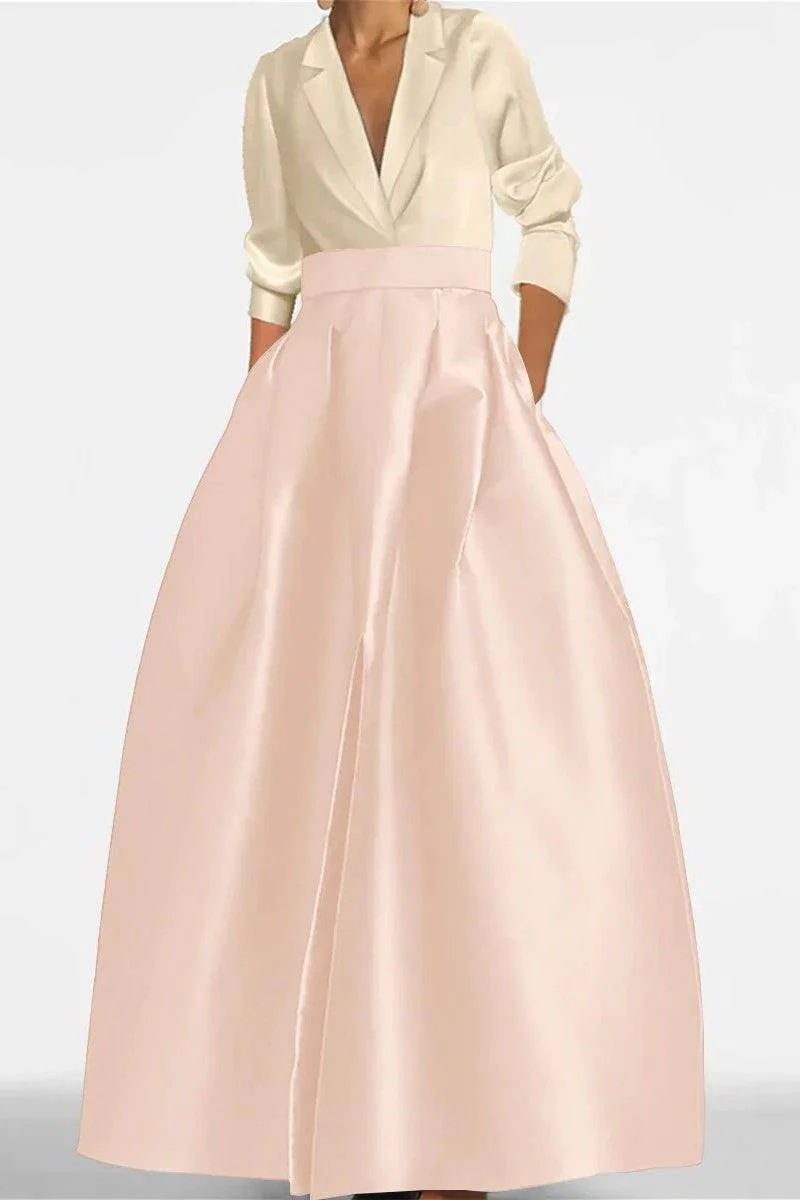 A Line Jewel Neck V-Neck Long Sleeves Mother Dresses CM0342