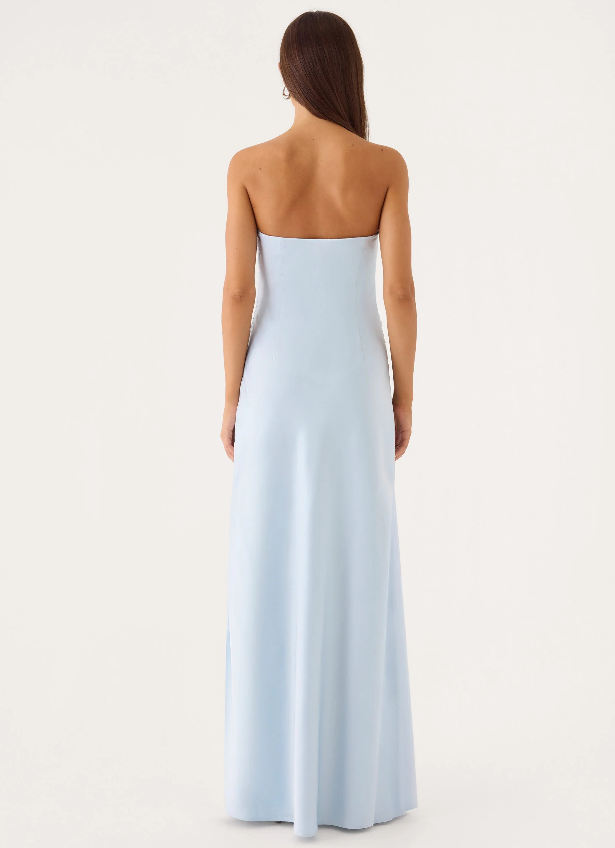 Conni Strapless Maxi Dress - Blue - luluinthesky