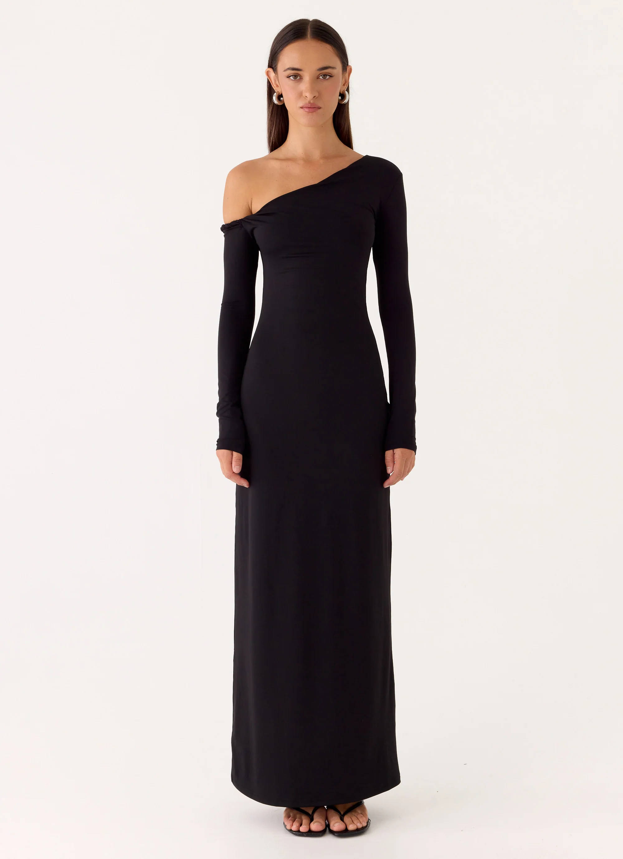 Jordana Twist Maxi Dress - Black
