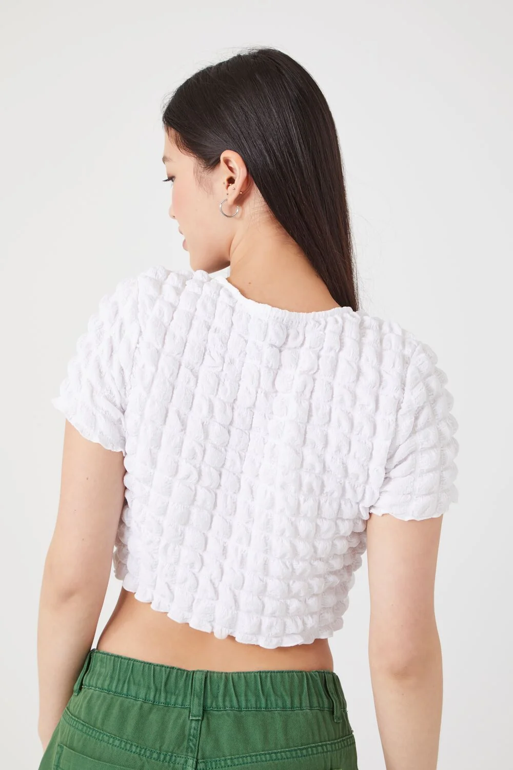 Textured Cutout Crop Top