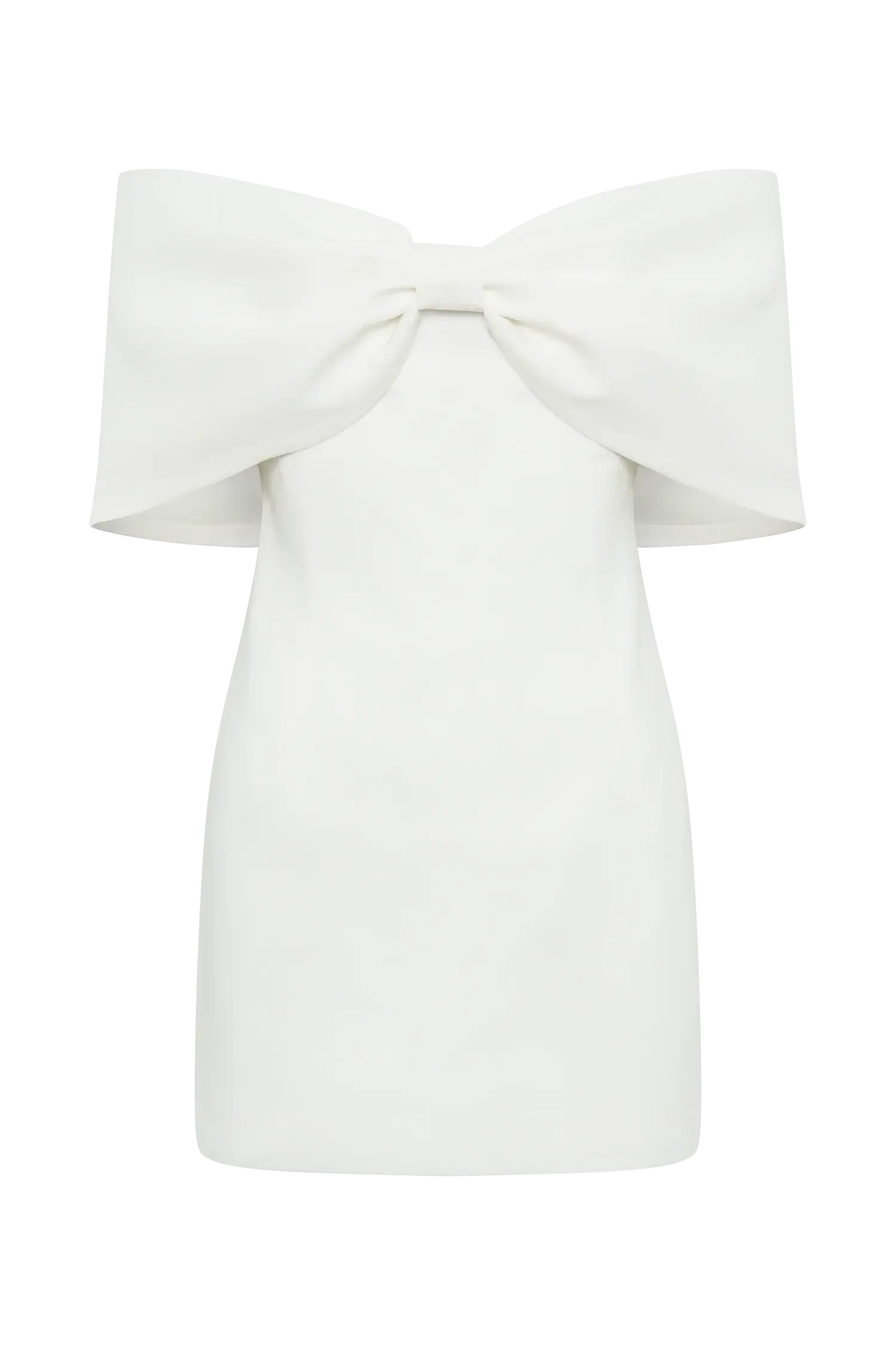 Gwyneth Off Shoulder Bow Mini Dress - White - luluinthesky