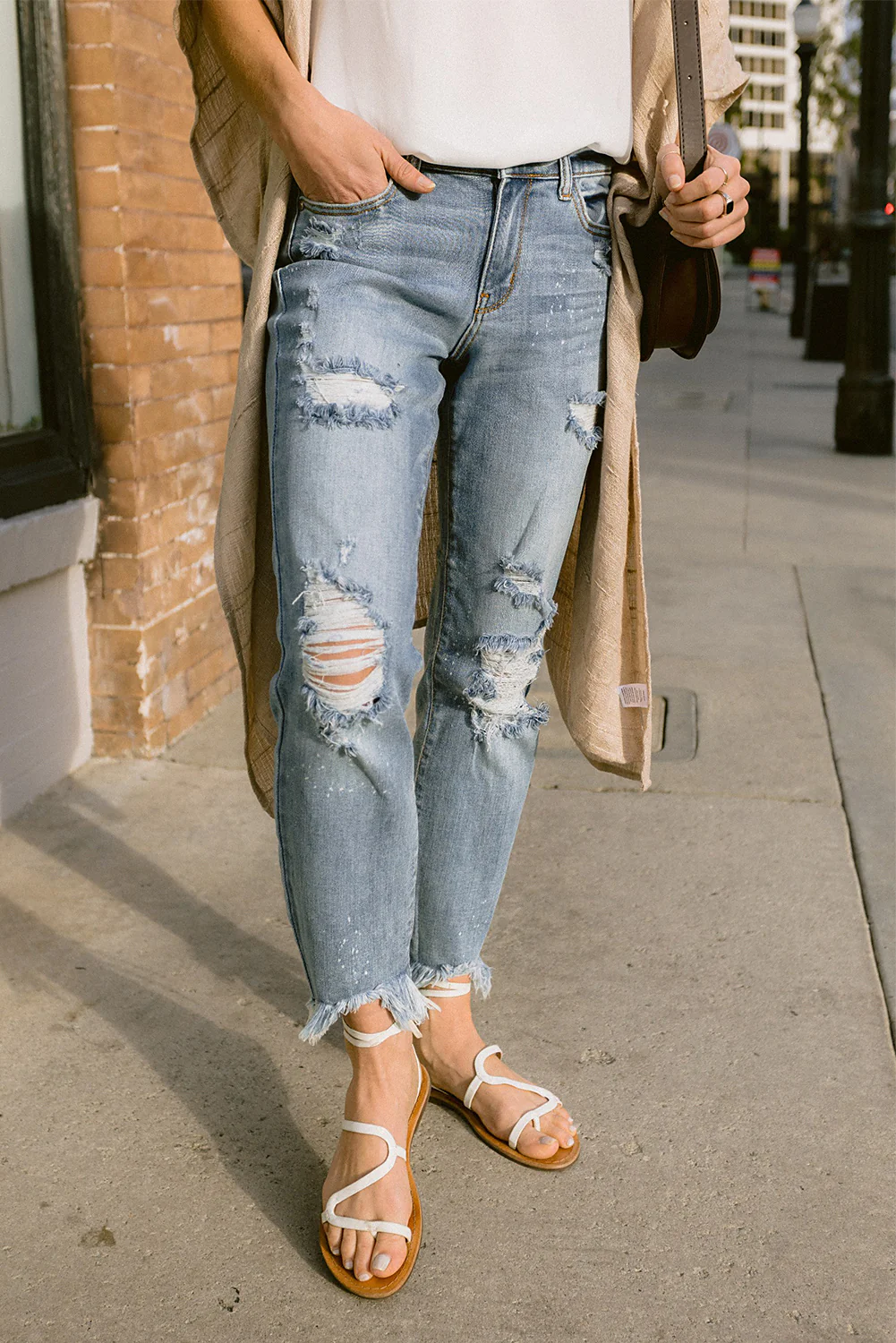Alexis Light Bleach Splash Boyfriend Jeans