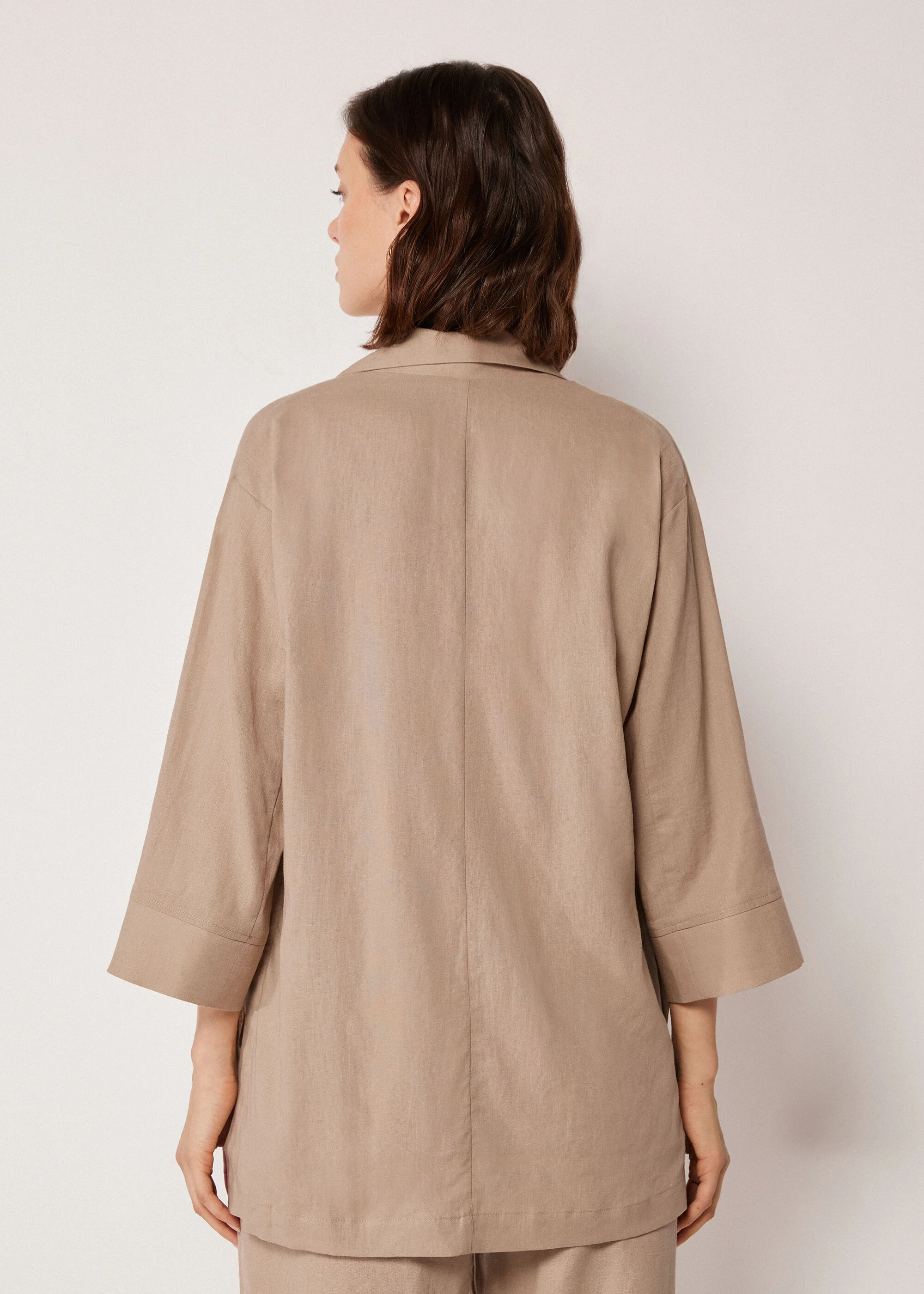 Loose Fit Blazer with Linen