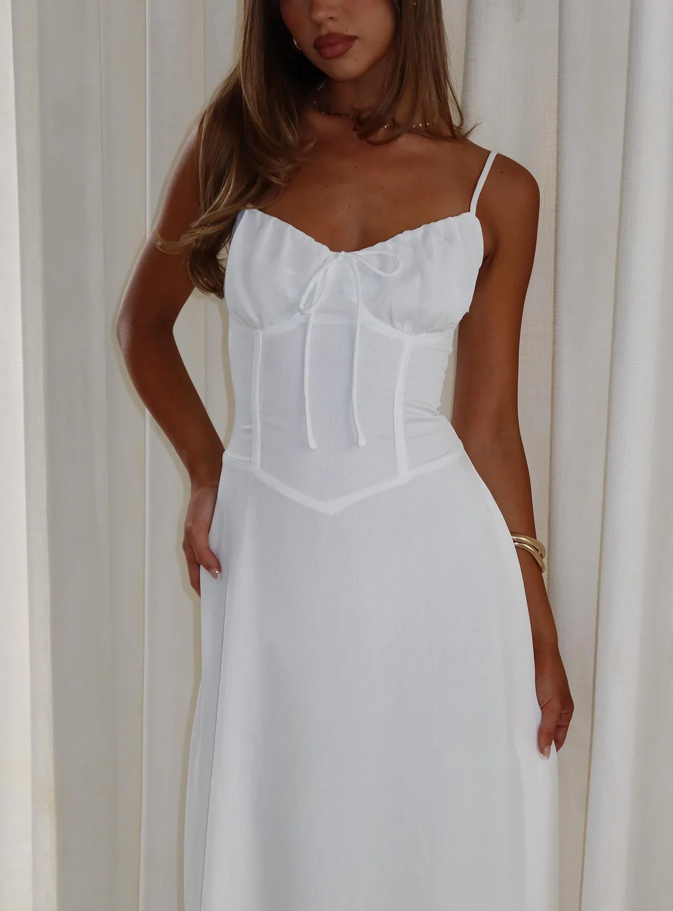 Members Only Maxi Dress White - luluinthesky