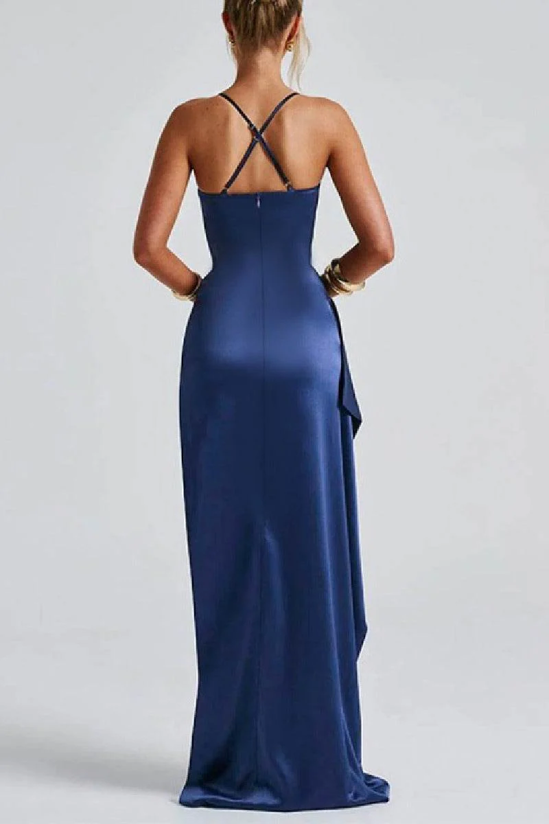 Sheath Maxi Knitted Semi Formal Wedding Guest Dresses 856076148956