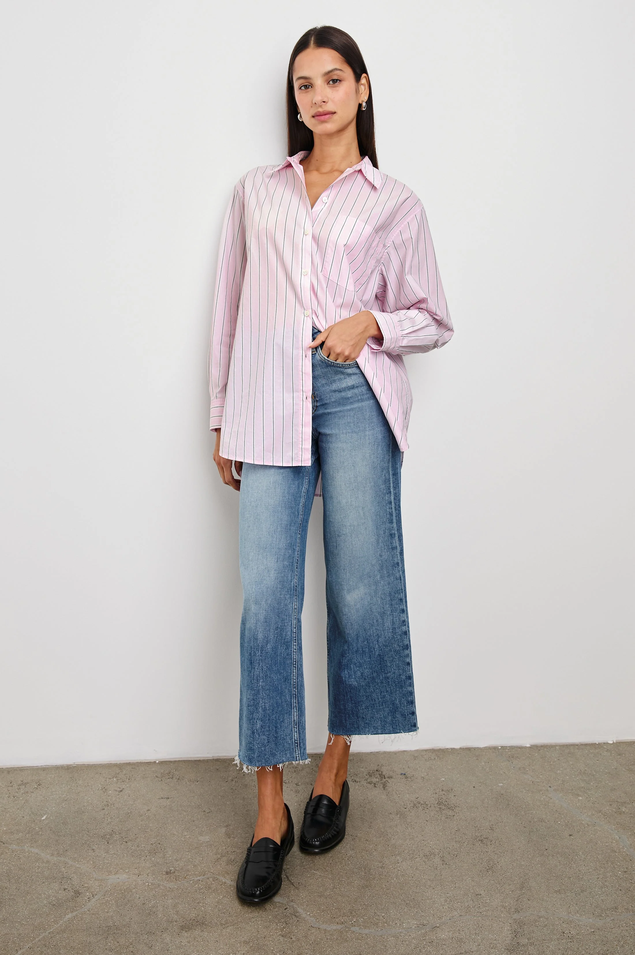 Elsa Shirt - Cherry Blossom Stripe