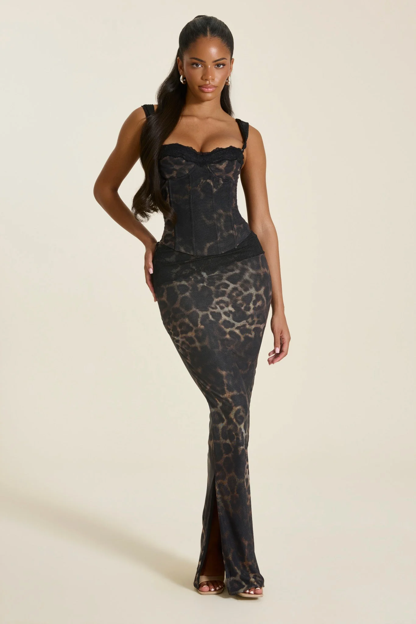 The Jayde Corset Top in Leopard Print