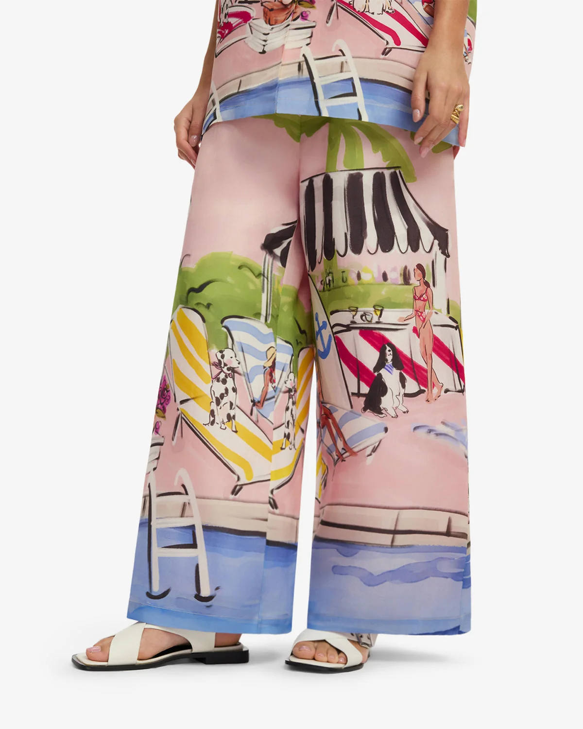 Jamie Wide Leg Pants - Riviera Print