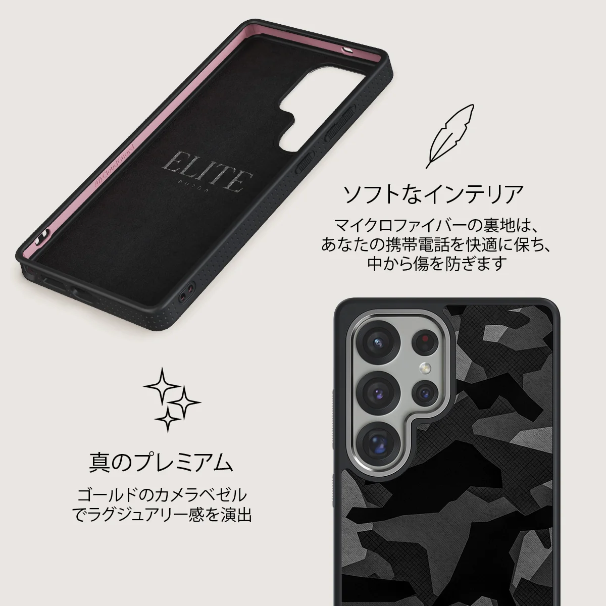Night Black Camouflage - Samsung Galaxy S25 Ultra ケース