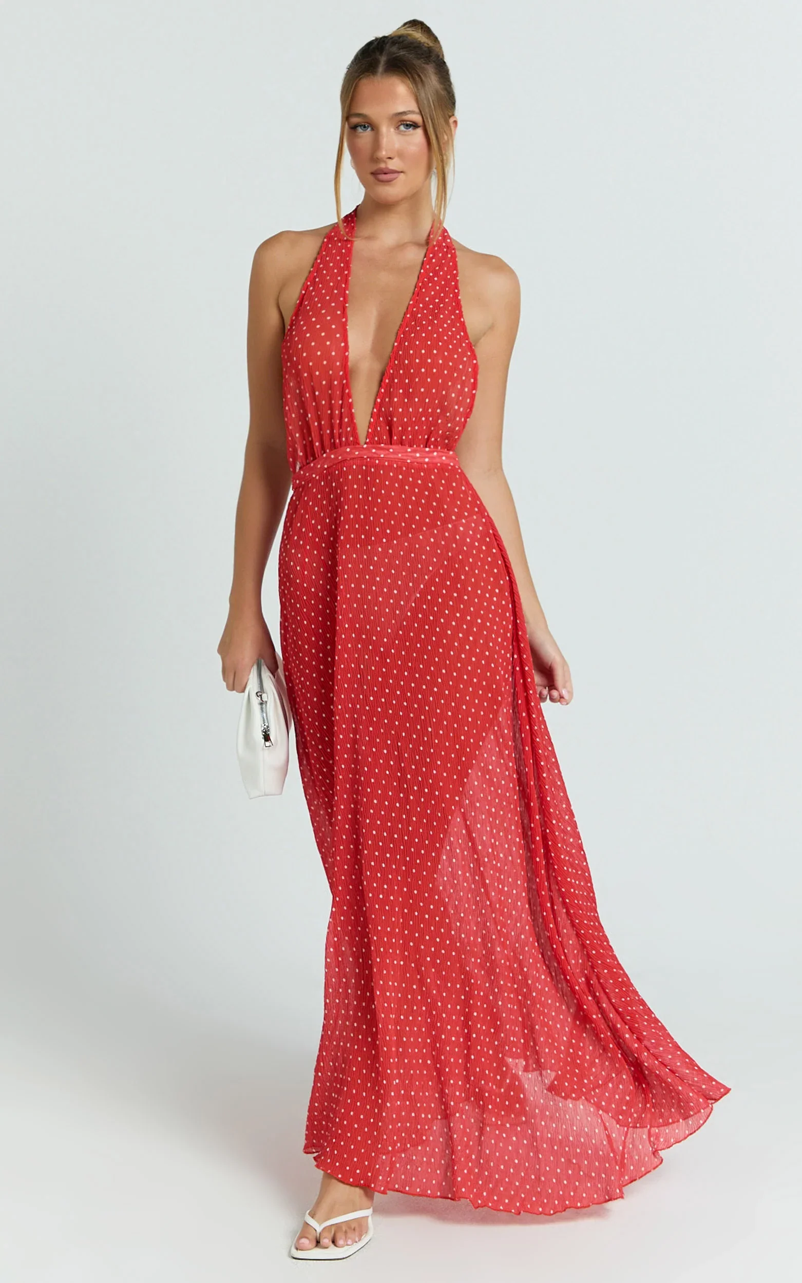 Lioness - District Maxi Dress - In Tomato Polka