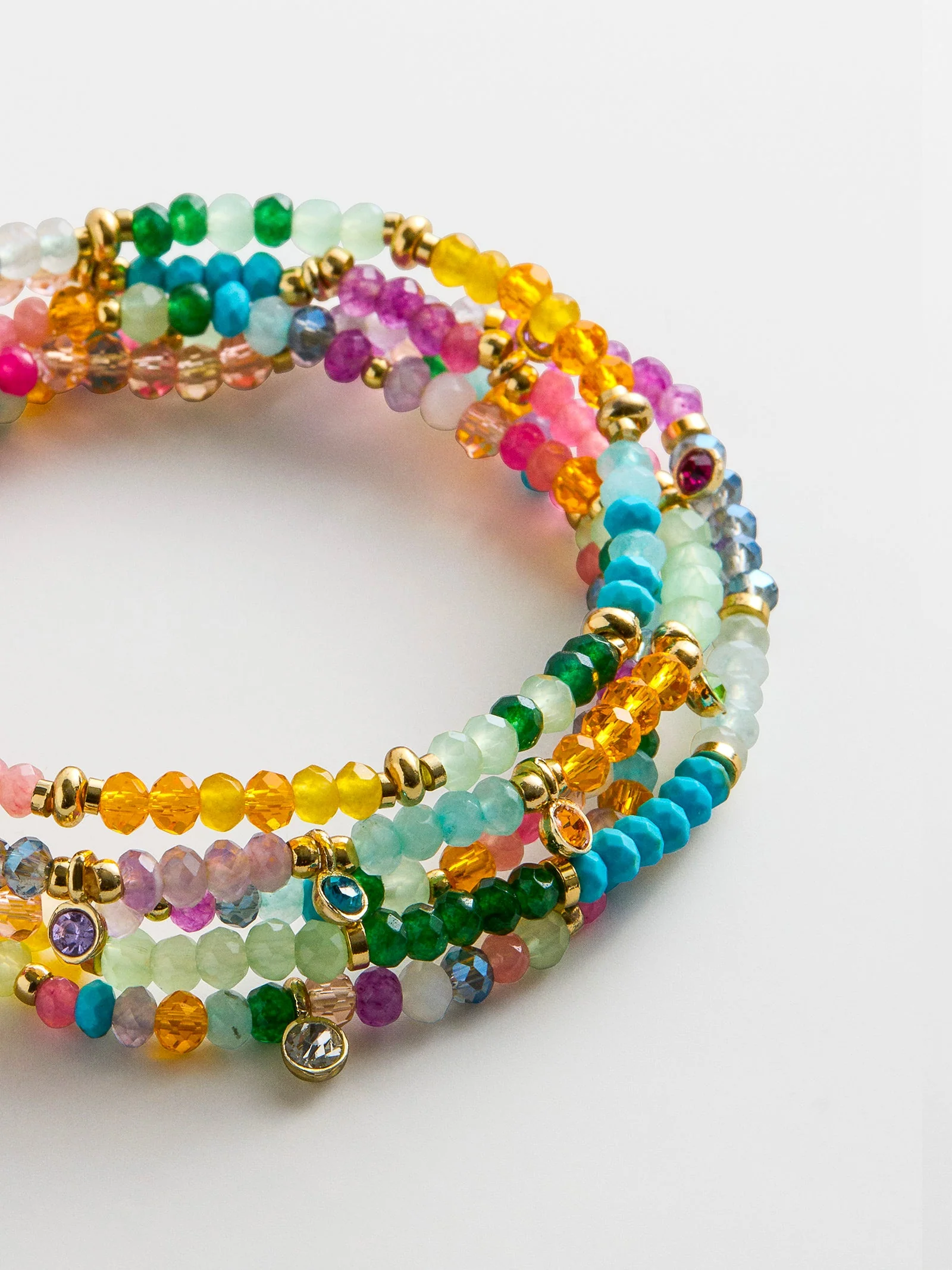 Indya Semi-Precious Layered Bracelet Set  - Multi