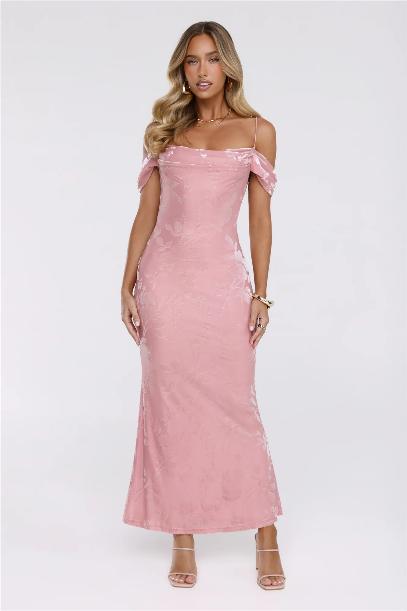 Glow Petal Midi Dress Pink