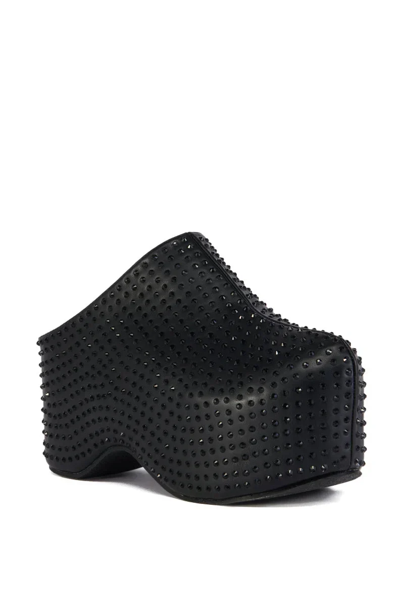 AZALEA WANG MACEY EMBELLISHED CLOG IN BLACK - luluinthesky