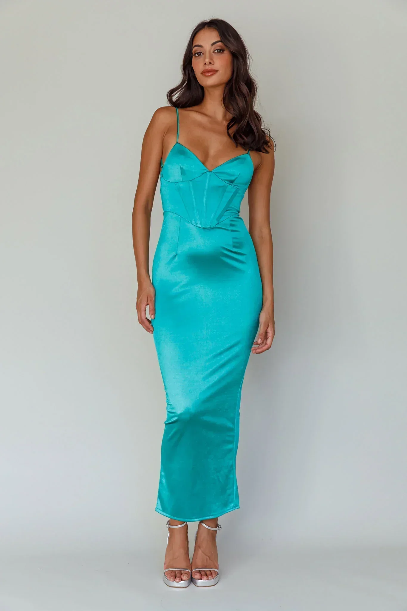 Seraya Lace-Up Back Dress Green