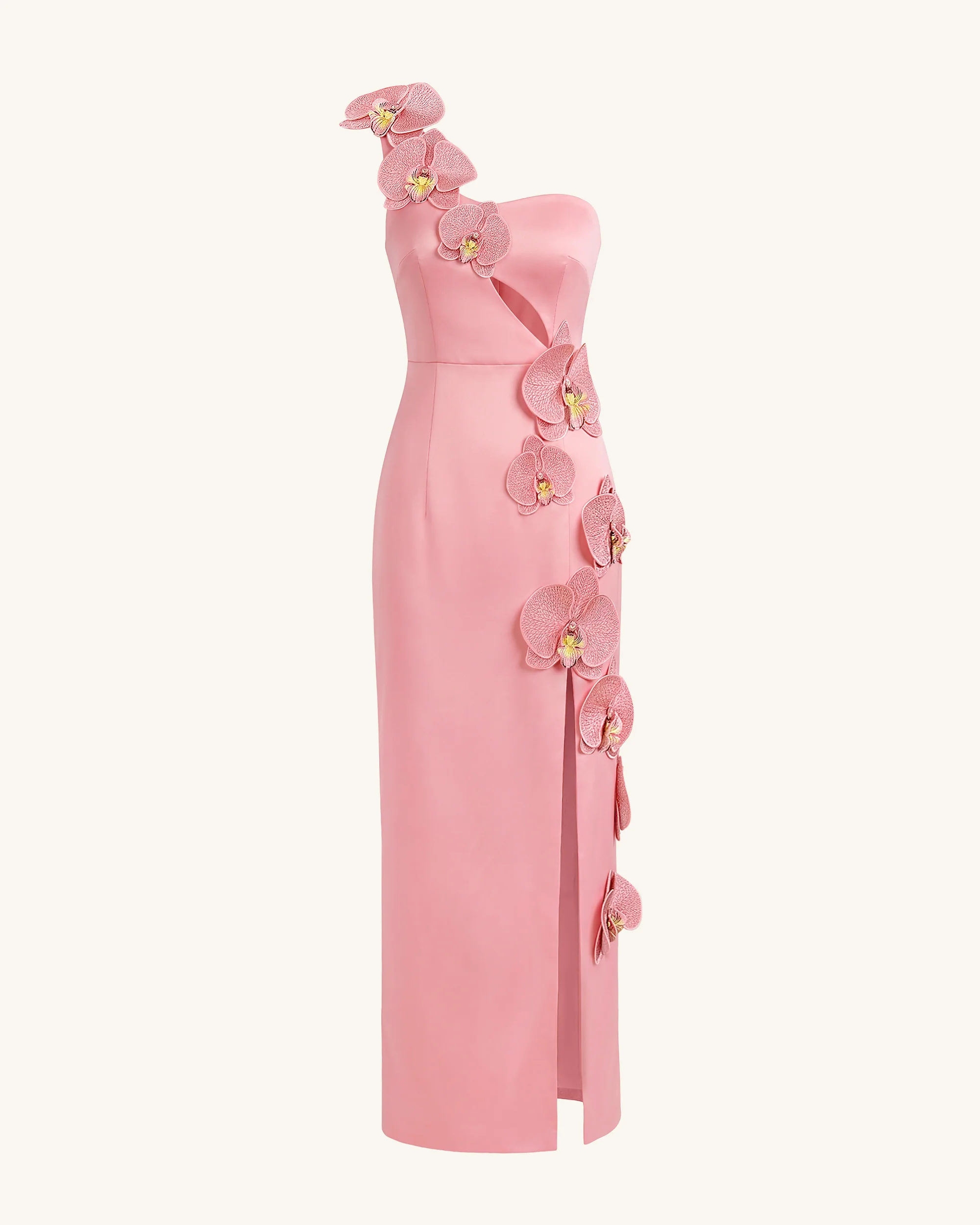 Orchid Embellished Cutout Slit Maxi Dress - Blush Pink