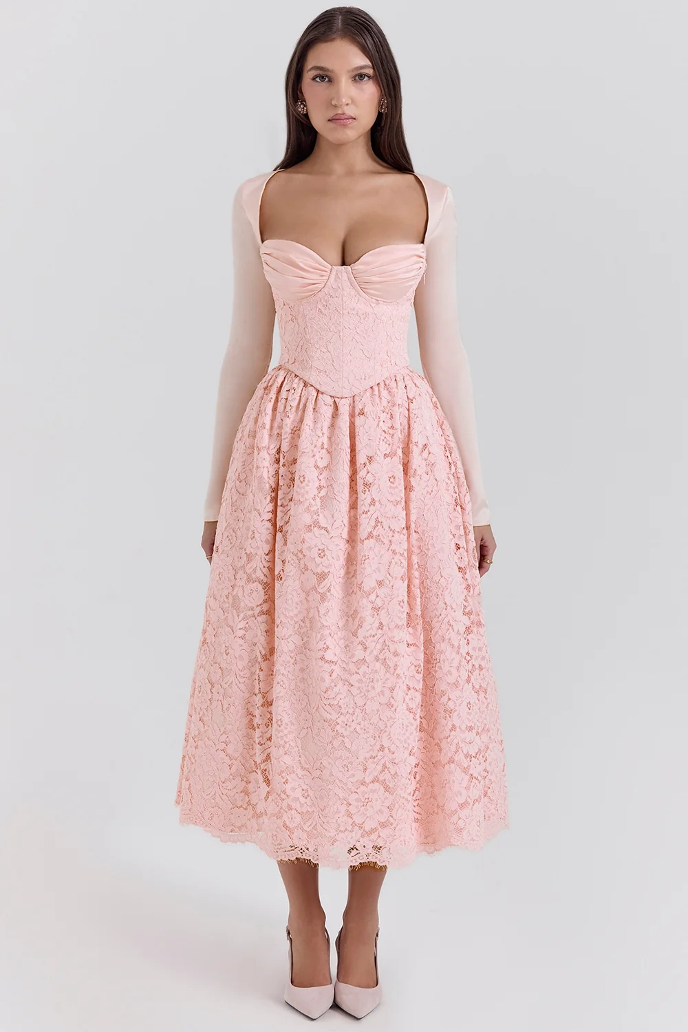 ballerina pink lace corset, skirt and bolero - sale