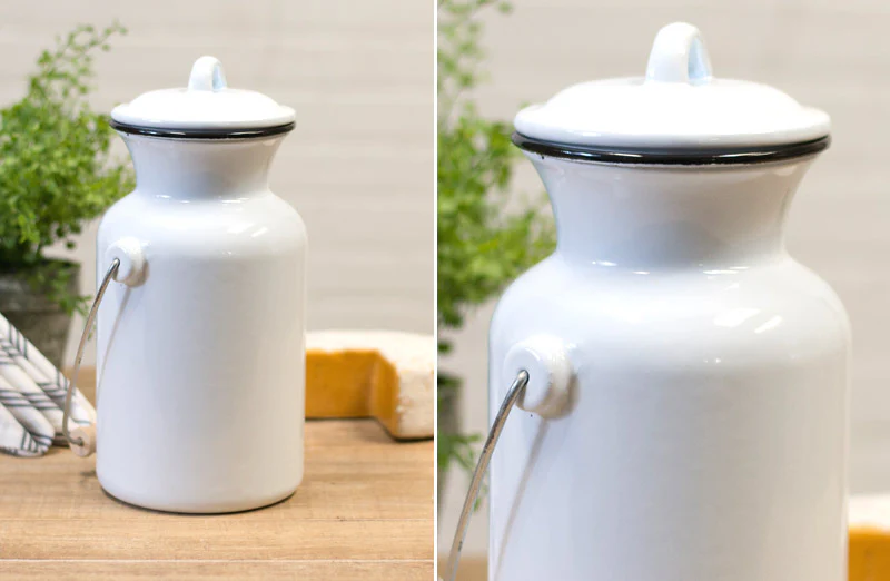 Enamel Milk Jug With Lid