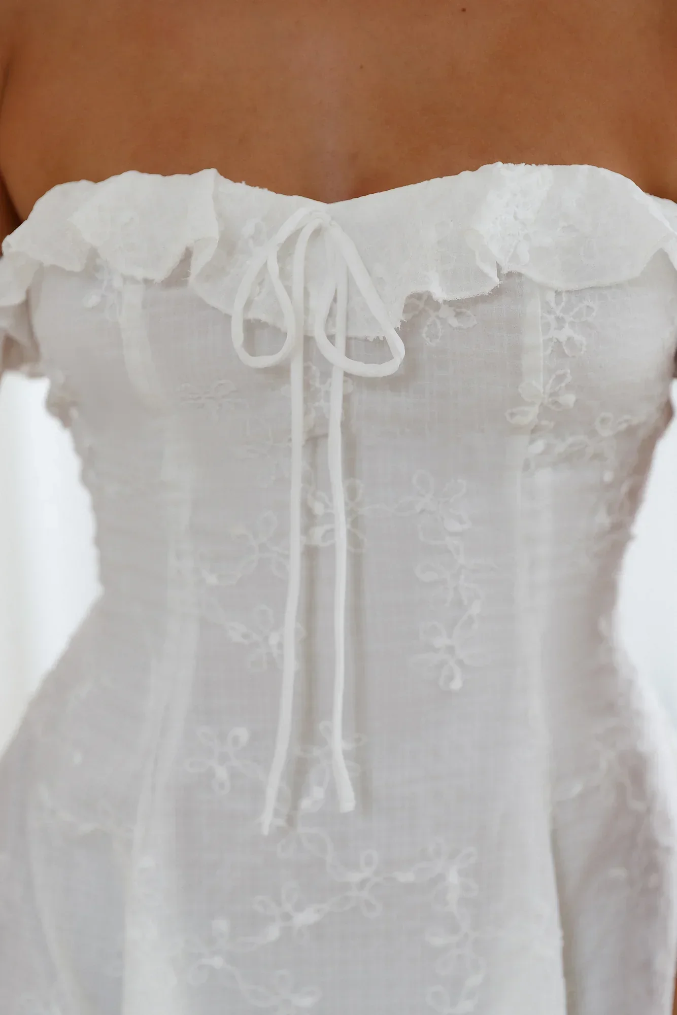 Lasting Impressions Off Shoulder Mini Dress White - FASHION NOB