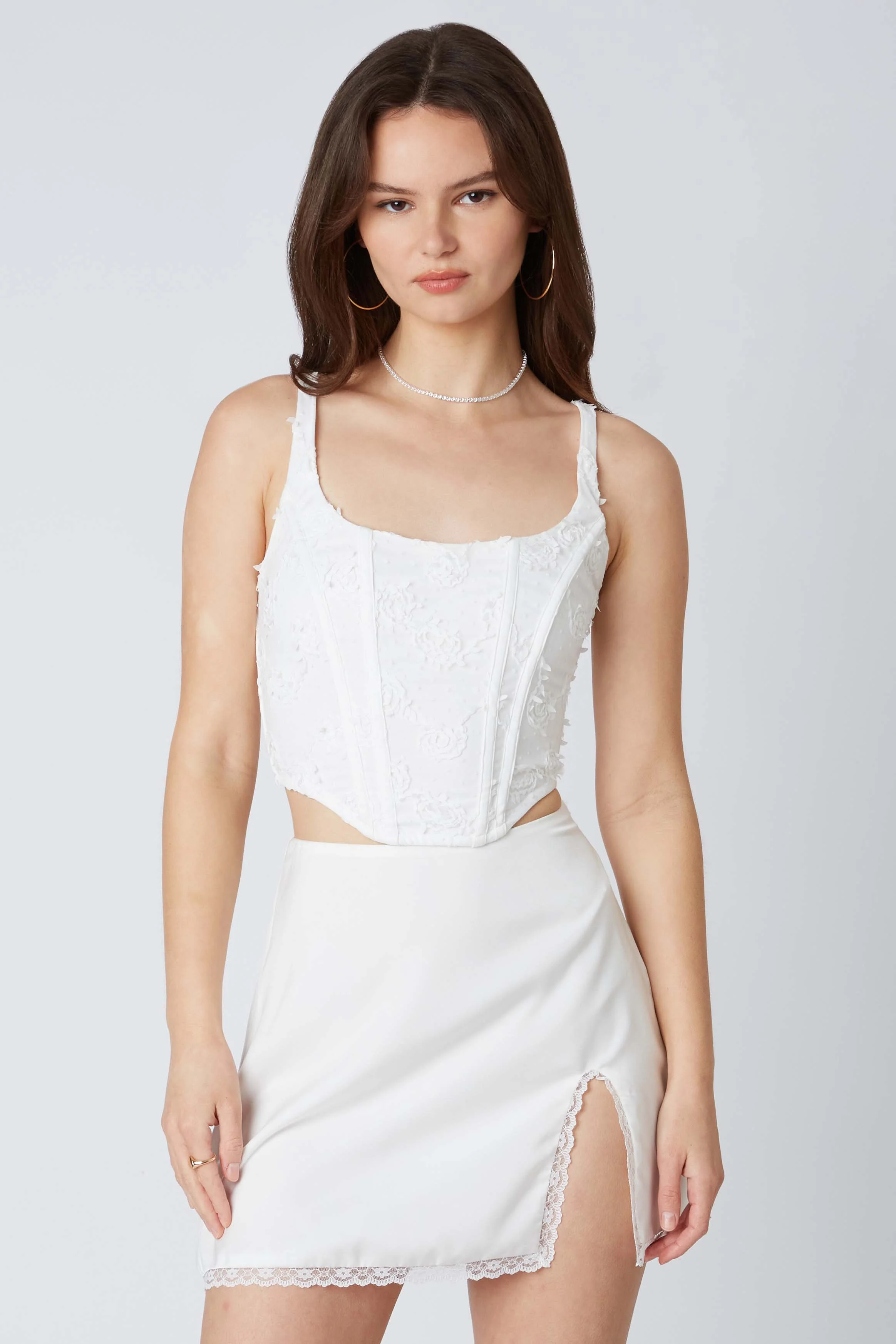 Embroidered Tulle Corset